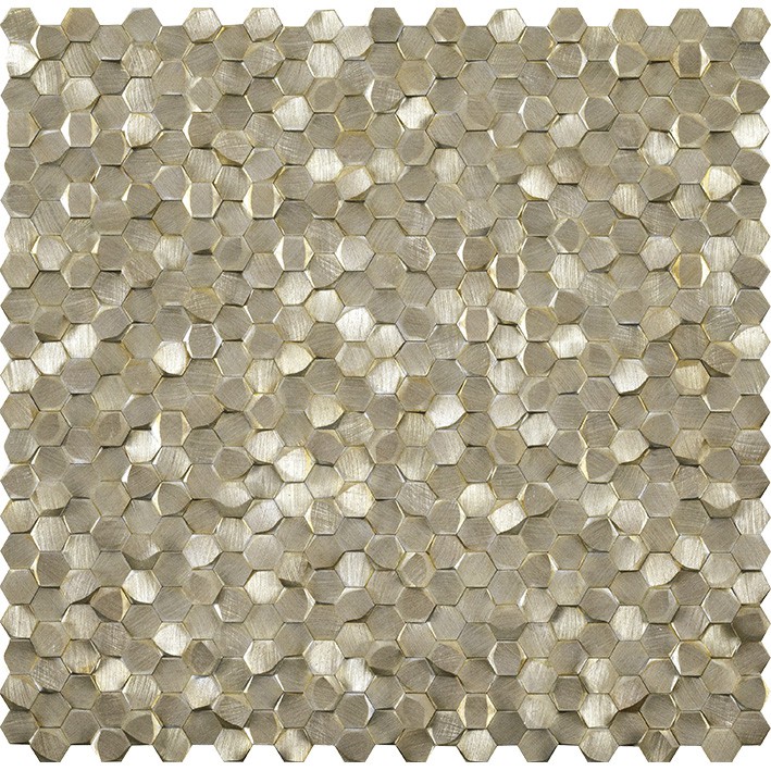 Мозаика L Antic Colonial Gravity Aluminium 3D Hexagon Gold 30,7x30,1