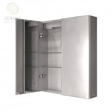 NOKEN Smart Cabinets Шкаф подвесной 80x76,2x10 см с двумя дверцами и полками зеркальный хром