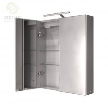 NOKEN Smart Cabinets Шкаф подвесной 80x75x13,5 см с двумя дверцами и полками зеркальный хром