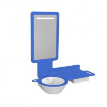 Комплект (раковина слева+столешница+зеркало+ящик) NOKEN Mood синий