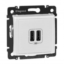 Розетка USB двойная Legrand Valena 240V/5V 2400mA белая 770470