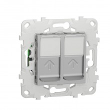 Розетка компьютерная RJ45X2 Schneider Electric Unica New Cat. 6 UTP NU542430