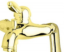 Смеситель Cezares ELITE-VM-03/24-M для ванны и душа, золото, ручка металл