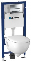 Инсталляция Geberit с безободковым унитазом Geberit Renova 203070000, сиденье микролифт, комплект