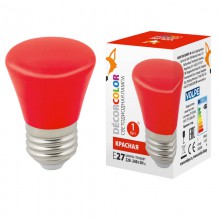 Лампа светодиодная (UL-00005638) Volpe E27 1W красная LED-D45-1W/RED/E27/FR/С BELL