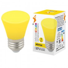 Лампа светодиодная (UL-00005641) Volpe E27 1W желтая LED-D45-1W/YELLOW/E27/FR/С BELL