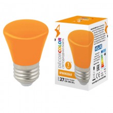 Лампа светодиодная (UL-00005642) Volpe E27 1W оранжевая LED-D45-1W/ORANGE/E27/FR/С BELL