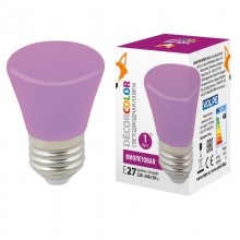 Лампа светодиодная (UL-00005644) Volpe E27 1W фиолетовая LED-D45-1W/PURPLE/E27/FR/С BELL
