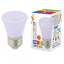 Лампа светодиодная (UL-00005805) Volpe E27 1W RGB матовая LED-D45-1W/RGB/E27/FR/С BELL