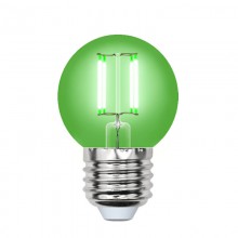 Лампа светодиодная филаментная (UL-00002988) Uniel E27 5W зеленая LED-G45-5W/GREEN/E27 GLA02GR