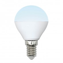 Лампа светодиодная (UL-00002376) Uniel E14 6W 4000K матовая LED-G45-6W/NW/E14/FR/MB PLM11WH