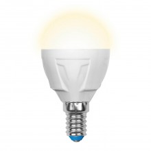 Лампа светодиодная (UL-00000694) Uniel E14 6W 3000K матовая LED-G45-6W/WW/E14/FR/DIM PLP01WH